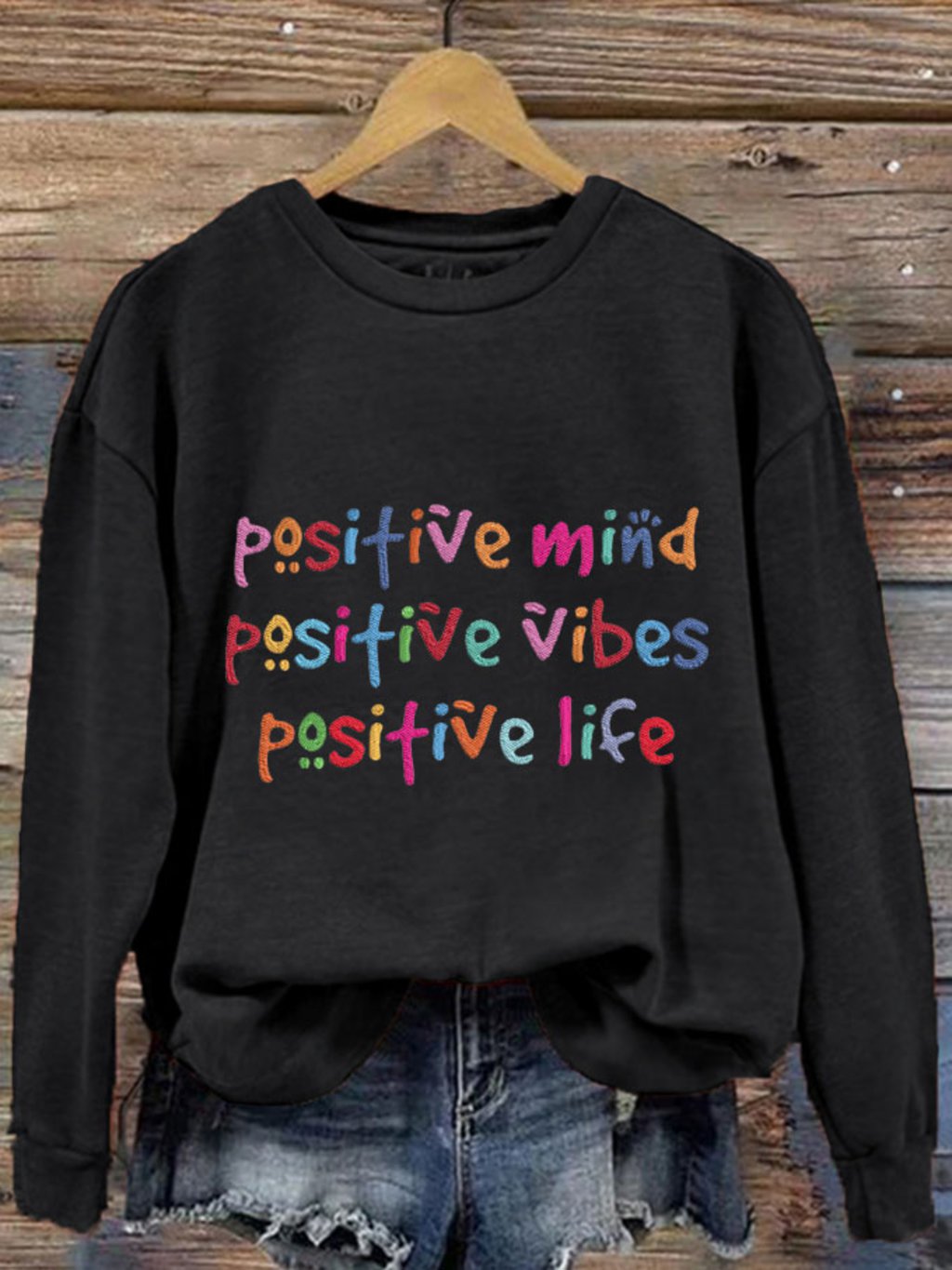 Women's Positive Vibe Mental Health Printed Sweatshirt