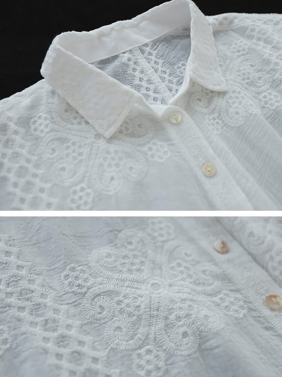 Women Summer Artsy Embroidery Shirt
