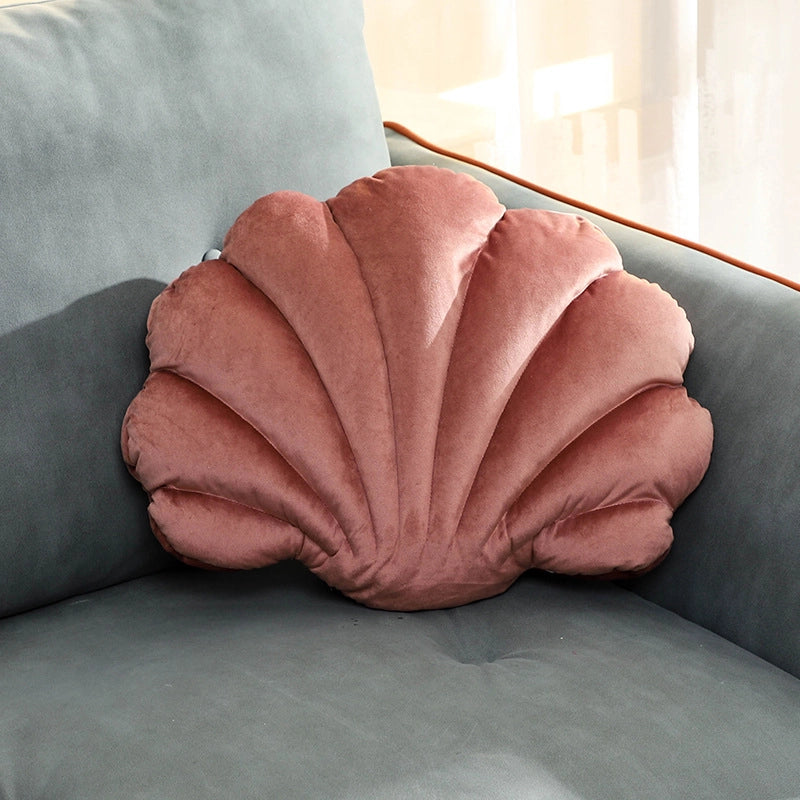 Dutch Velvet Shell Pillow Cushion Popular Light Luxury Solid Color Pillow Home Sofa Skin-friendly Waist Pillow