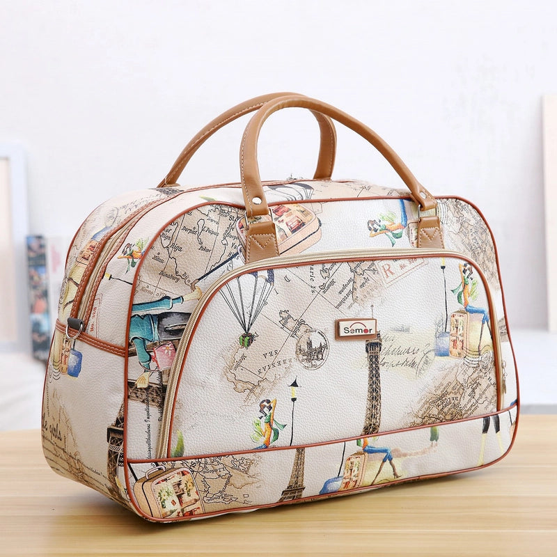 Portable Travel Bag Luggage Bag PU Gift Bag Size Bag Waterproof Short-term Travel Shoulder Bag