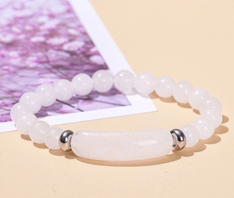 Minimalist Geometric Stainless Steel Natural Stone Polishing Bracelets