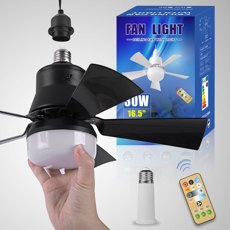 🔥SUMMER SALE- 2-IN-1 PORTABLE CEILING FAN & LIGHT with Remote Control