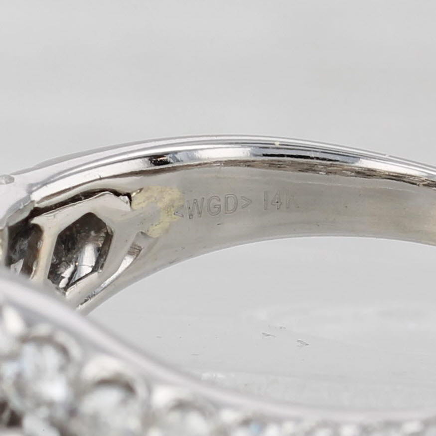 2.78ctw Diamond Halo Bridal Ring 14k White Gold Size 8.5