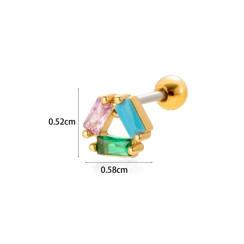 1 Piece Ear Cartilage Rings & Studs Minimalist Classic Style Heart Shape Wings Flower 316L Stainless Steel  Copper Plating Inlay Zircon
