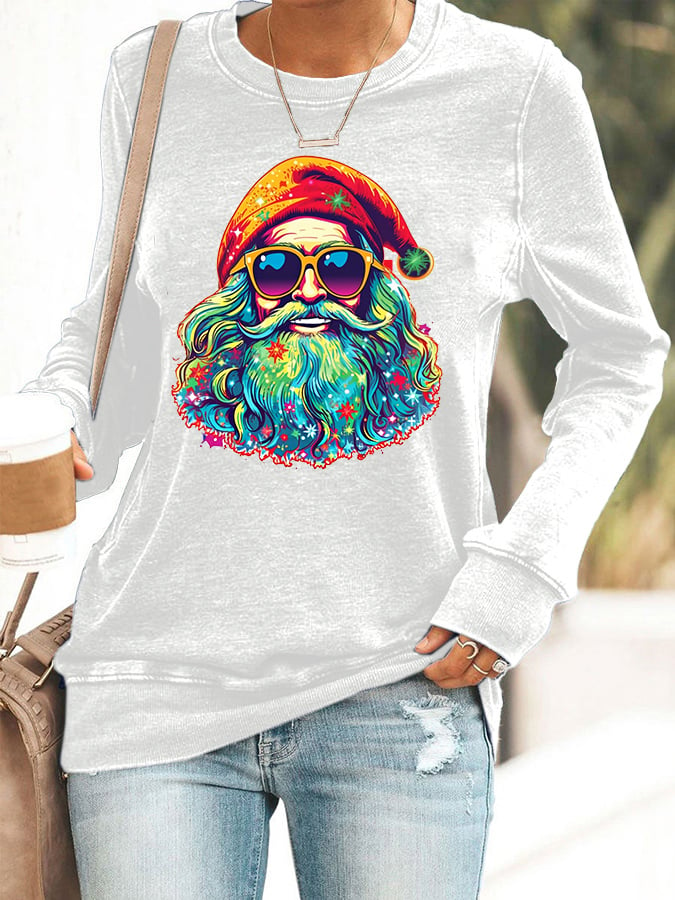 Women's Christmas Hippie Santa Casual Sweatshirt