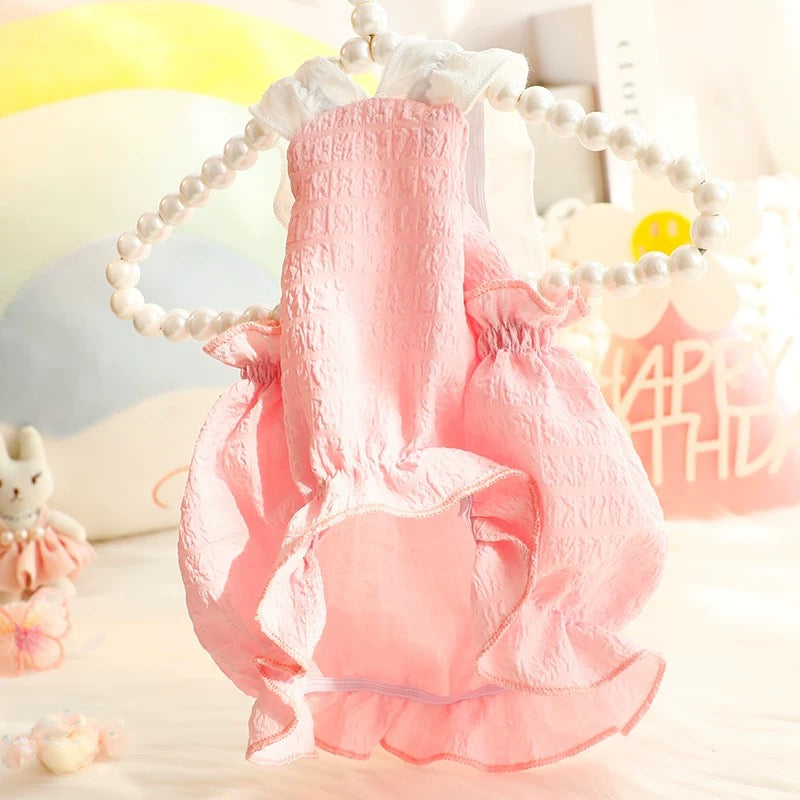 Solid Color Ruffled Puffy Dog Cat Dress