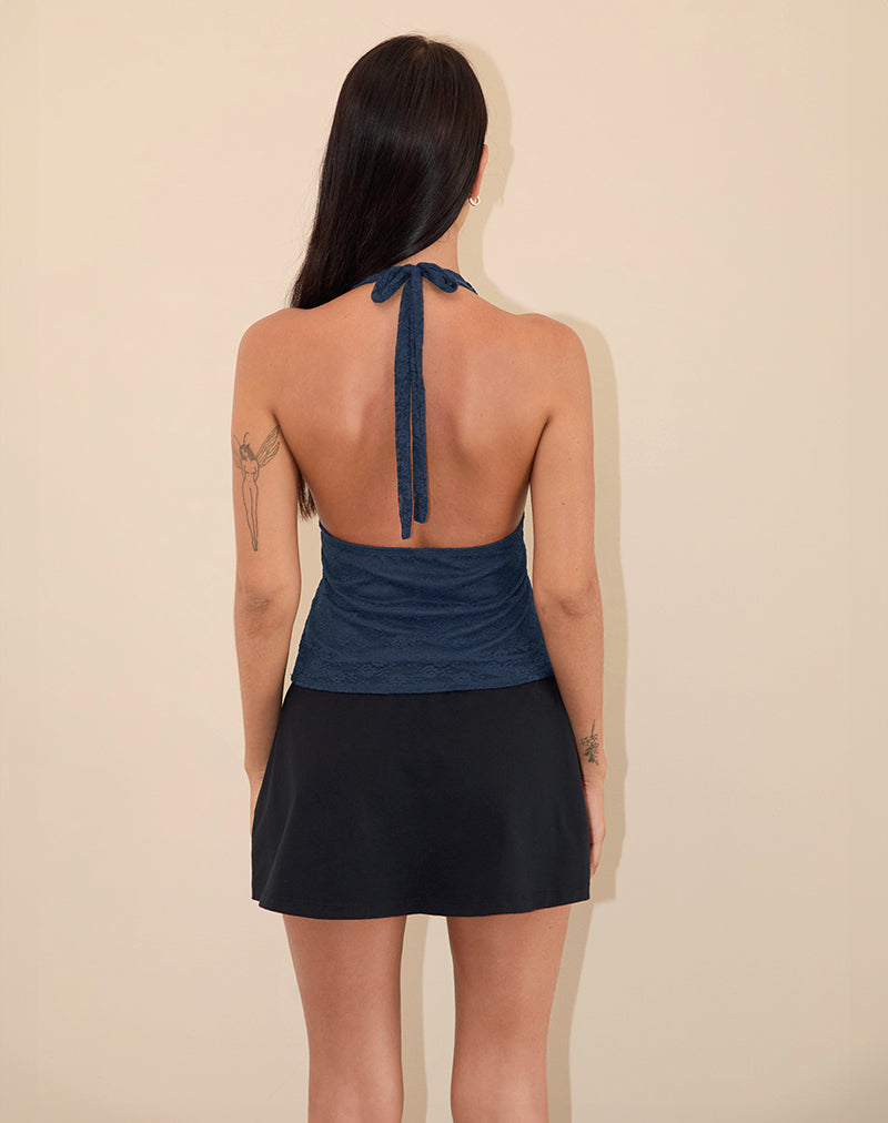 Matua Halter Top in Clover Lace Navy