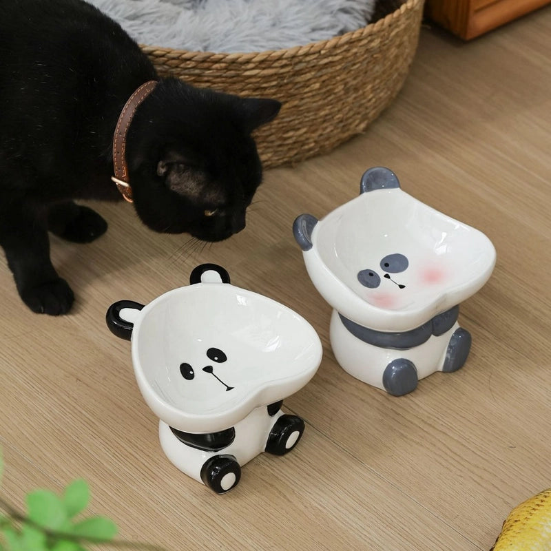 Cat Bowl Ceramic Protection Cervical Spine Drinking Bowl Pet Supplies Cute Slant Anti-overturning Dog Rice Bowl Cat Food Basin