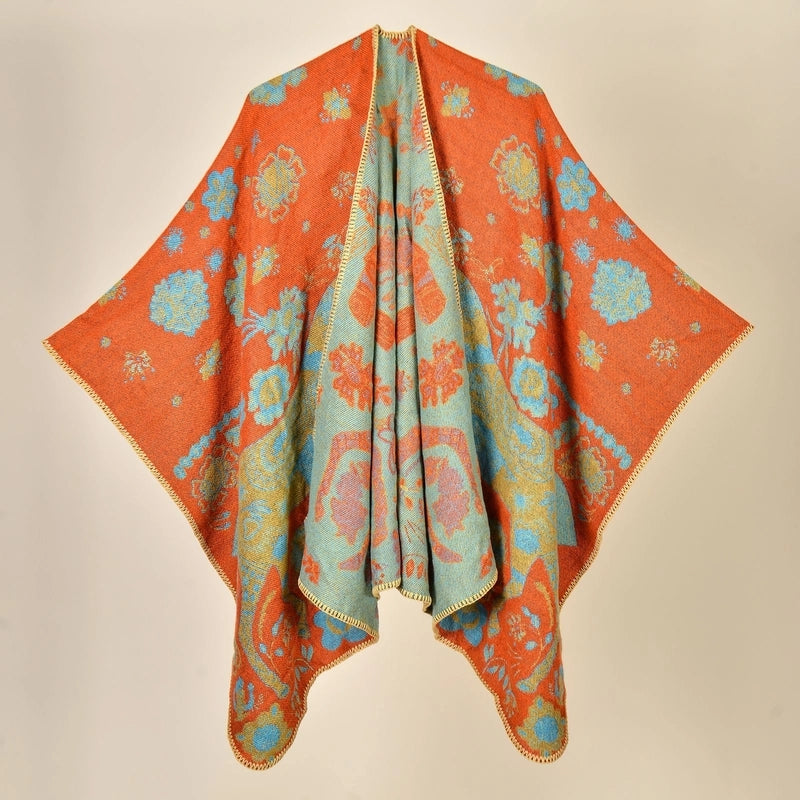 Women's Retro Graffiti Polyester Acrylic Oil Painting Shawl