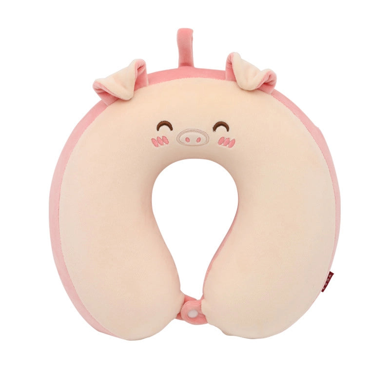 Cartoon Memory Cotton U-shaped Pillow Leisure House Travel Office Neck Pillow Slow Rebound Aircraft Travel Neck Pillow