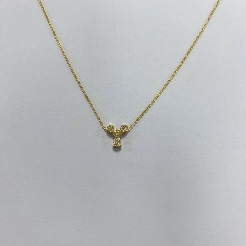Minimalist Letter Copper Zircon Necklace In Bulk