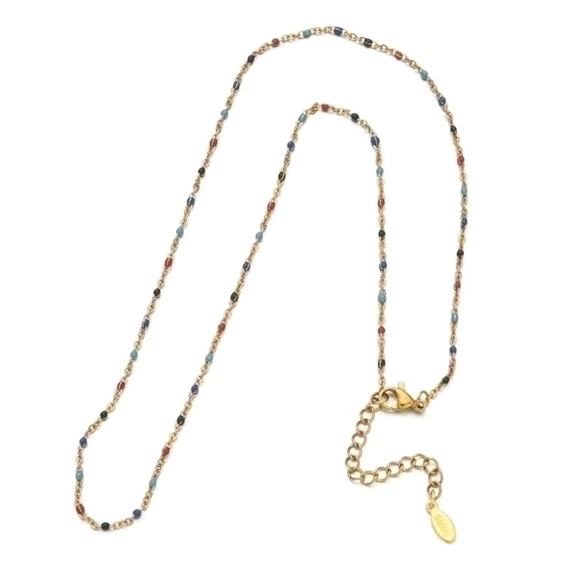 Minimalist Printing Stainless Steel Alloy Plating Gold Plated Necklace