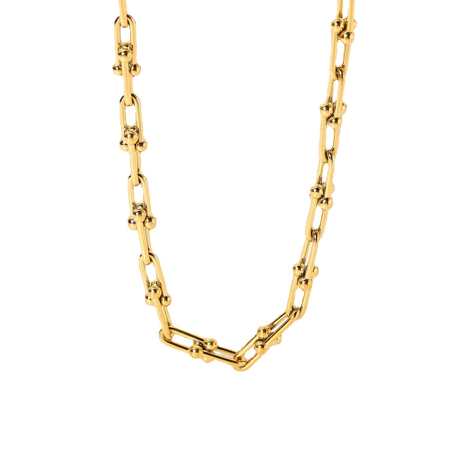 IG Style Chain Geometric Stainless Steel 18K Gold Plated Necklaces