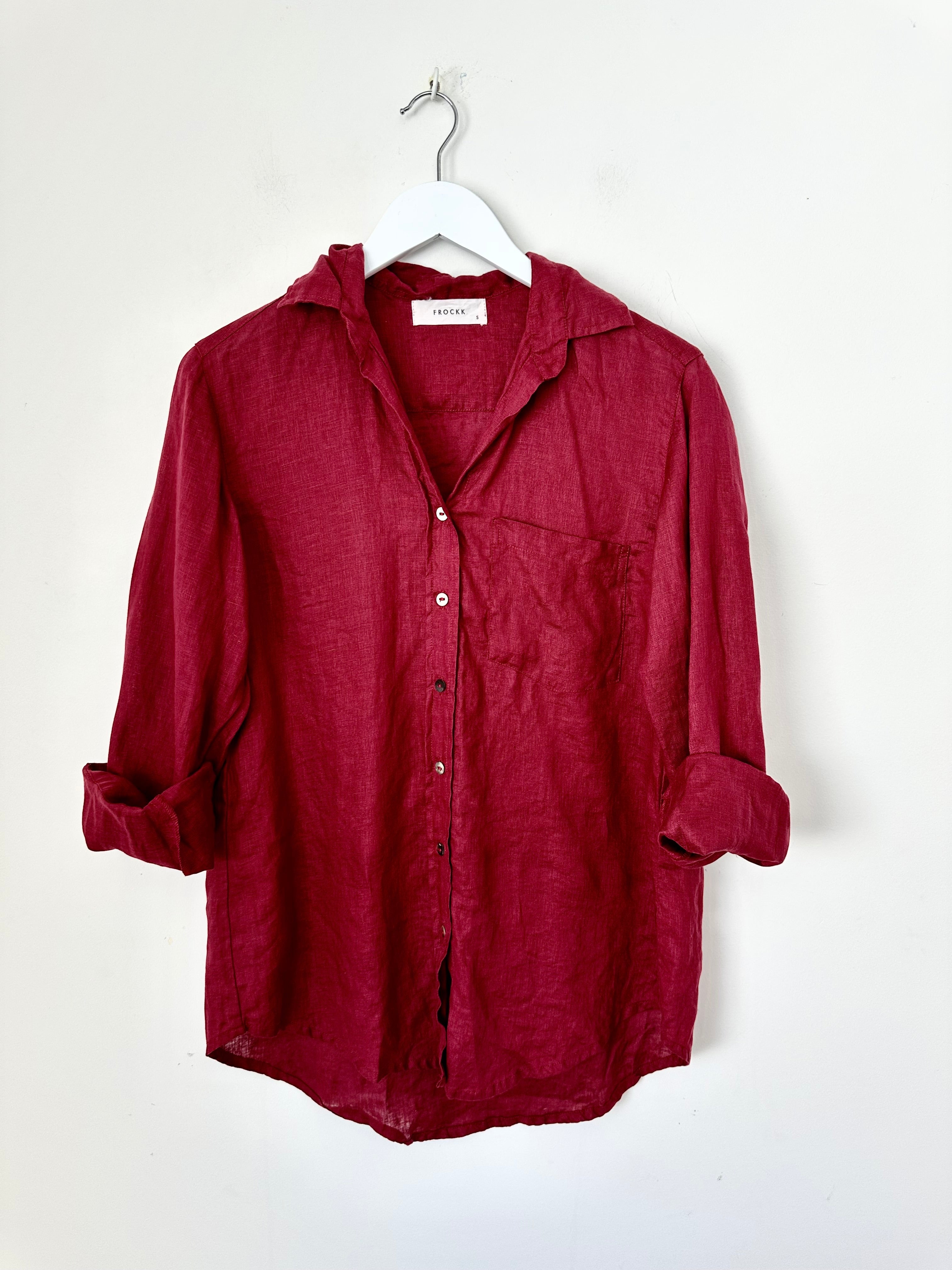 erika shirt - merlot linen
