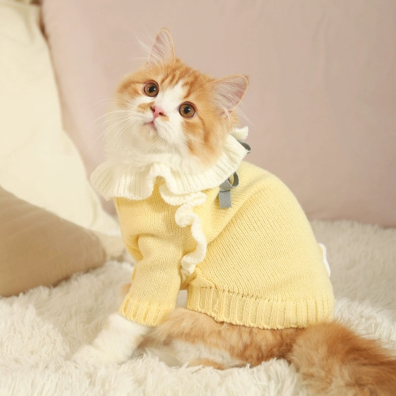 Sweet Collar Knitted Dog Sweater&Dress