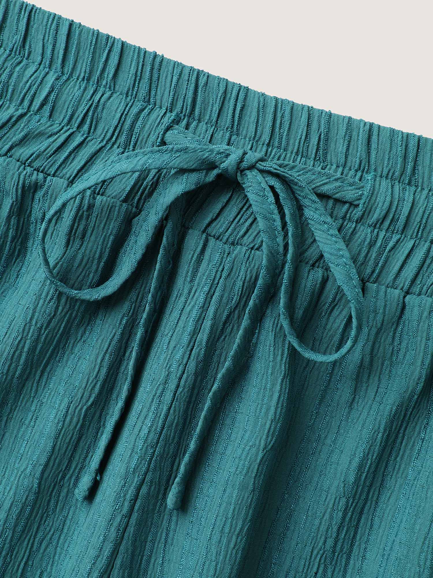 Textured Stretchy Waist Airy Pants
