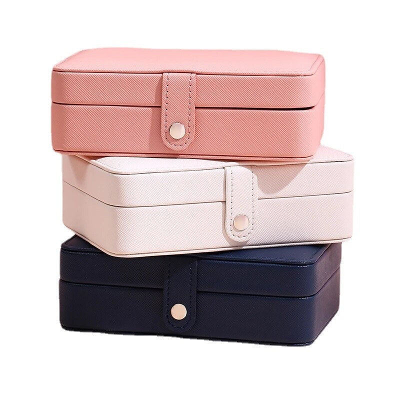 Leather Mini Jewelry Box Double Layer