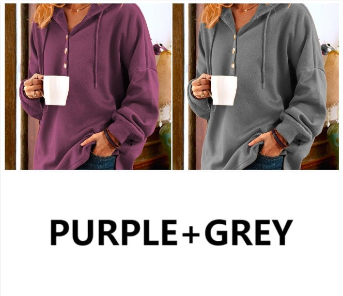 ✨LONG SLEEVE BUTTONED SWEATSHIRT