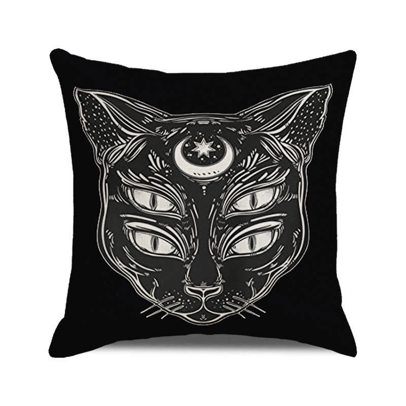 Halloween Retro Punk Palm Skull Cotton Pillow Cases Couch & Sofa Decor