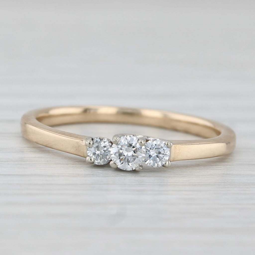 0.23ctw Diamond 3-Stone Engagement Ring 14k Gold Size 7