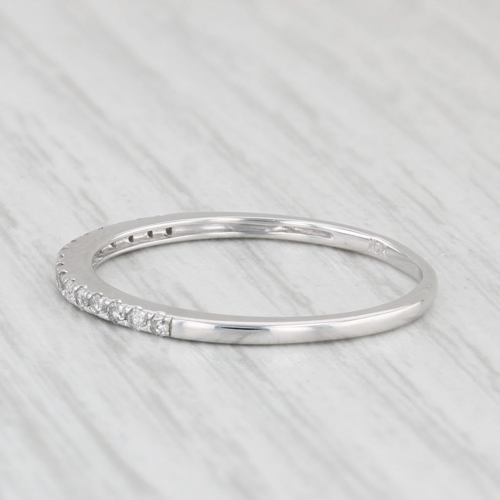 0.15ctw Diamond Stackable Ring 10k White Gold Size 8.25 Wedding Band