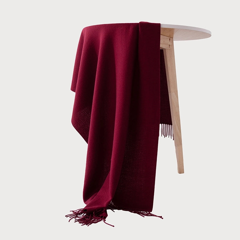 Unisex Classic Style Solid Color Polyester Scarf