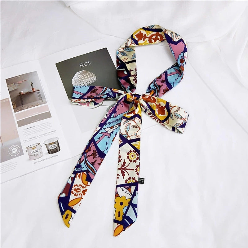 2 M New Polka Dot Special Long Edition Thin Narrow Silk Scarf Women's Spring Summer Autumn Scarf Belt Black And White Fashion