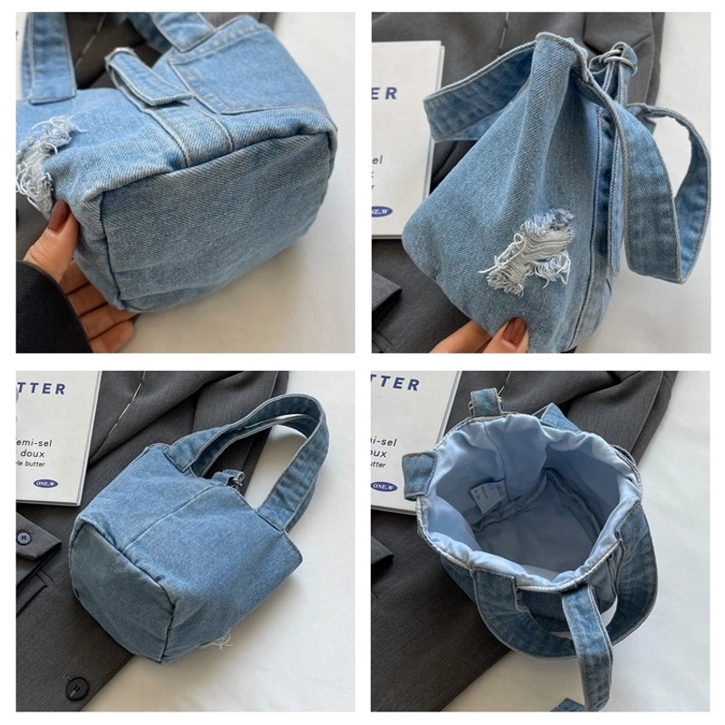 Women's Medium All Seasons Denim Streetwear Shoulder Bag