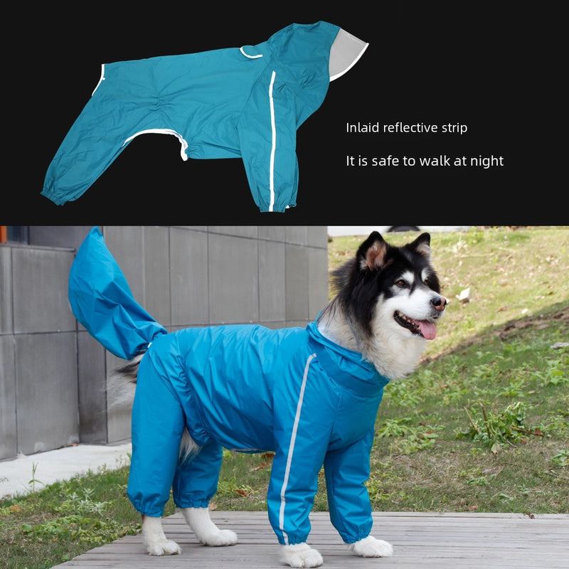 Pet It All-inclusive Four-legged Big Dog Raincoat Golden Retriever Labrador Large Dog Dog Clothes Pet Supplies
