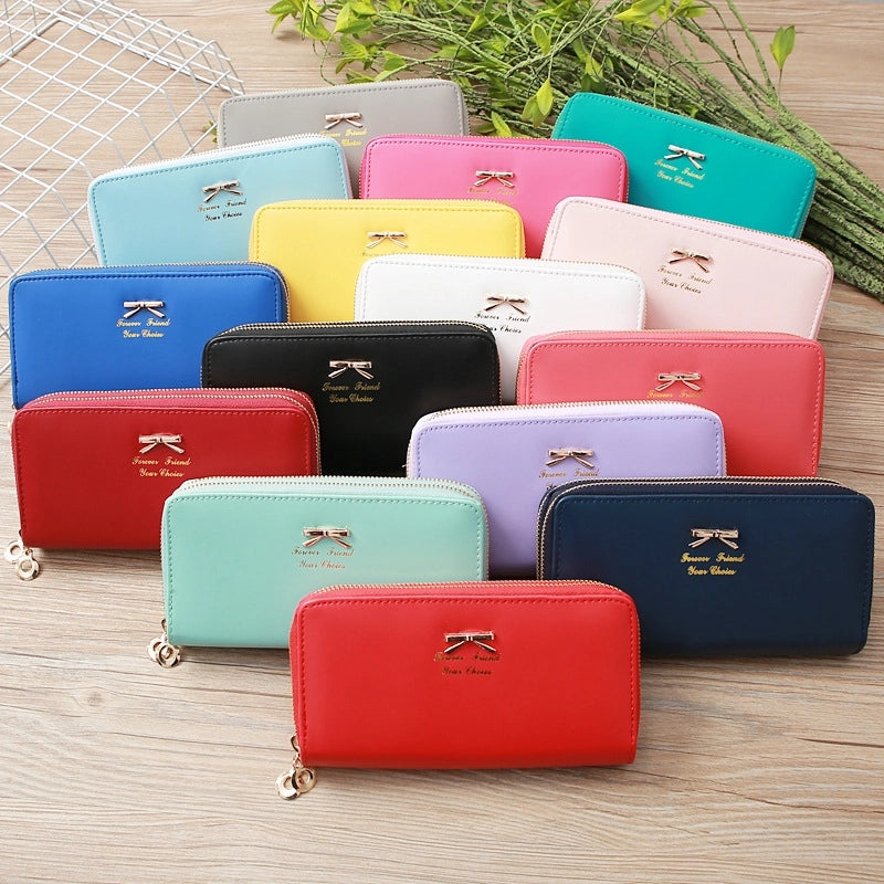 Accessories Korean Bowknot Letter Double Zipper Coin Purse
