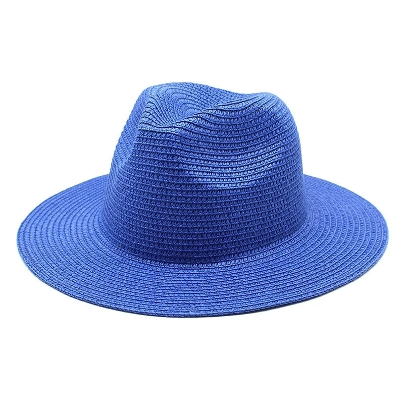 Unisex Minimalist Solid Color Flat Eaves Fedora Hat