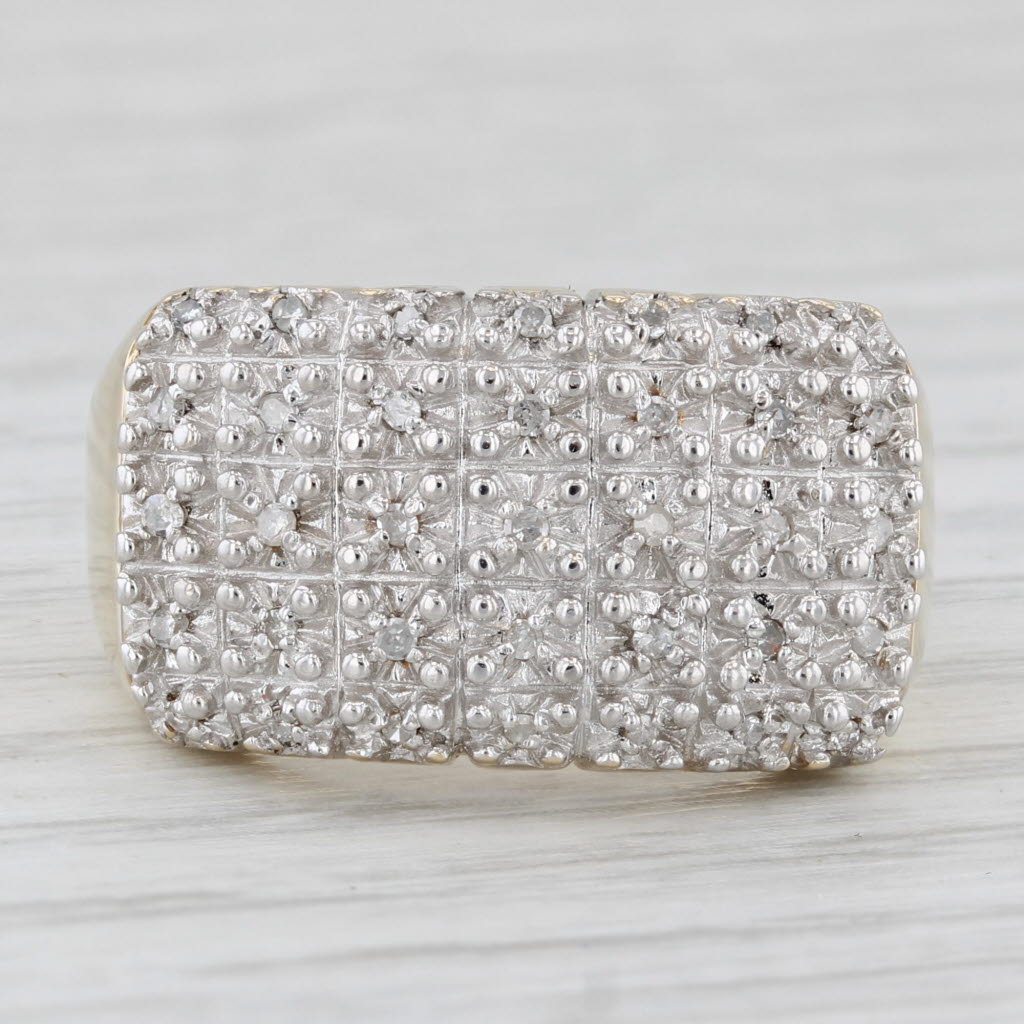 0.15ctw Diamond Cluster Ring 10k Yellow Gold Size 7