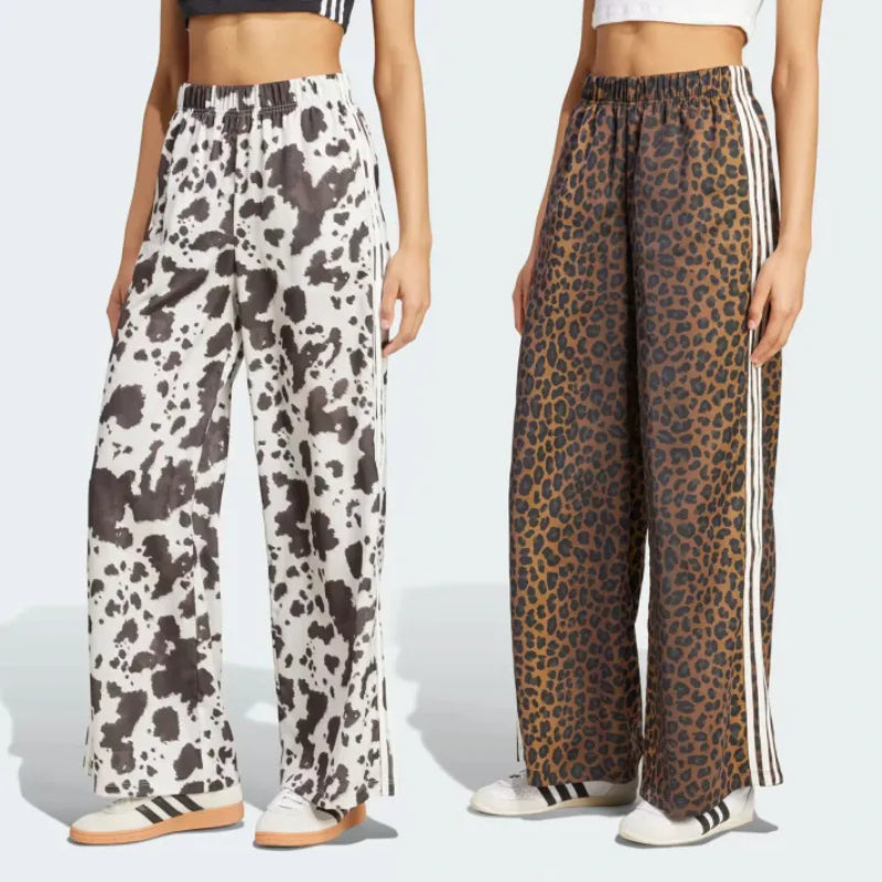 Athletic Leopard Print Lounge Pants With Side Stripes