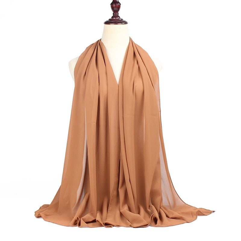 Women's Minimalist Solid Color Chiffon Scarf