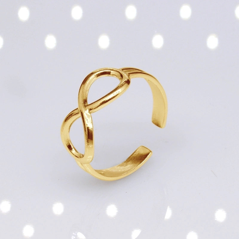 Retro Geometric Eye Solid Color Titanium Steel Plating Rings 1 Piece