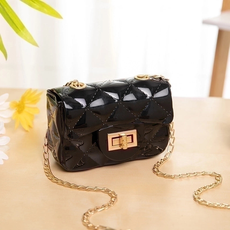 Women's Pvc Plaid Streetwear Square Flip Cover Crossbody Bag