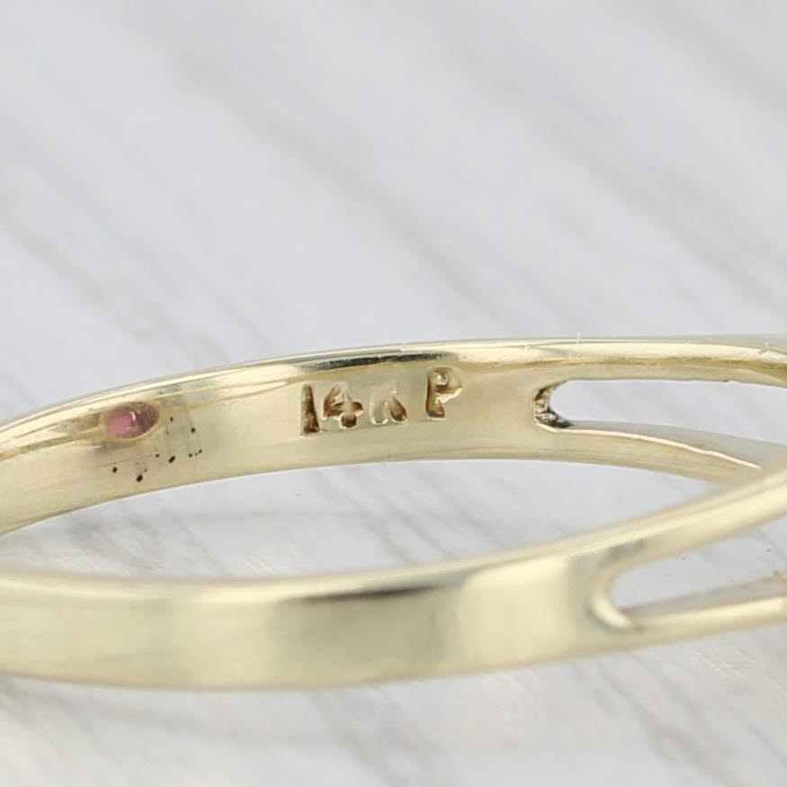 1.35ctw Pear Ruby Diamond Ring 14k Yellow Gold Size 6.5