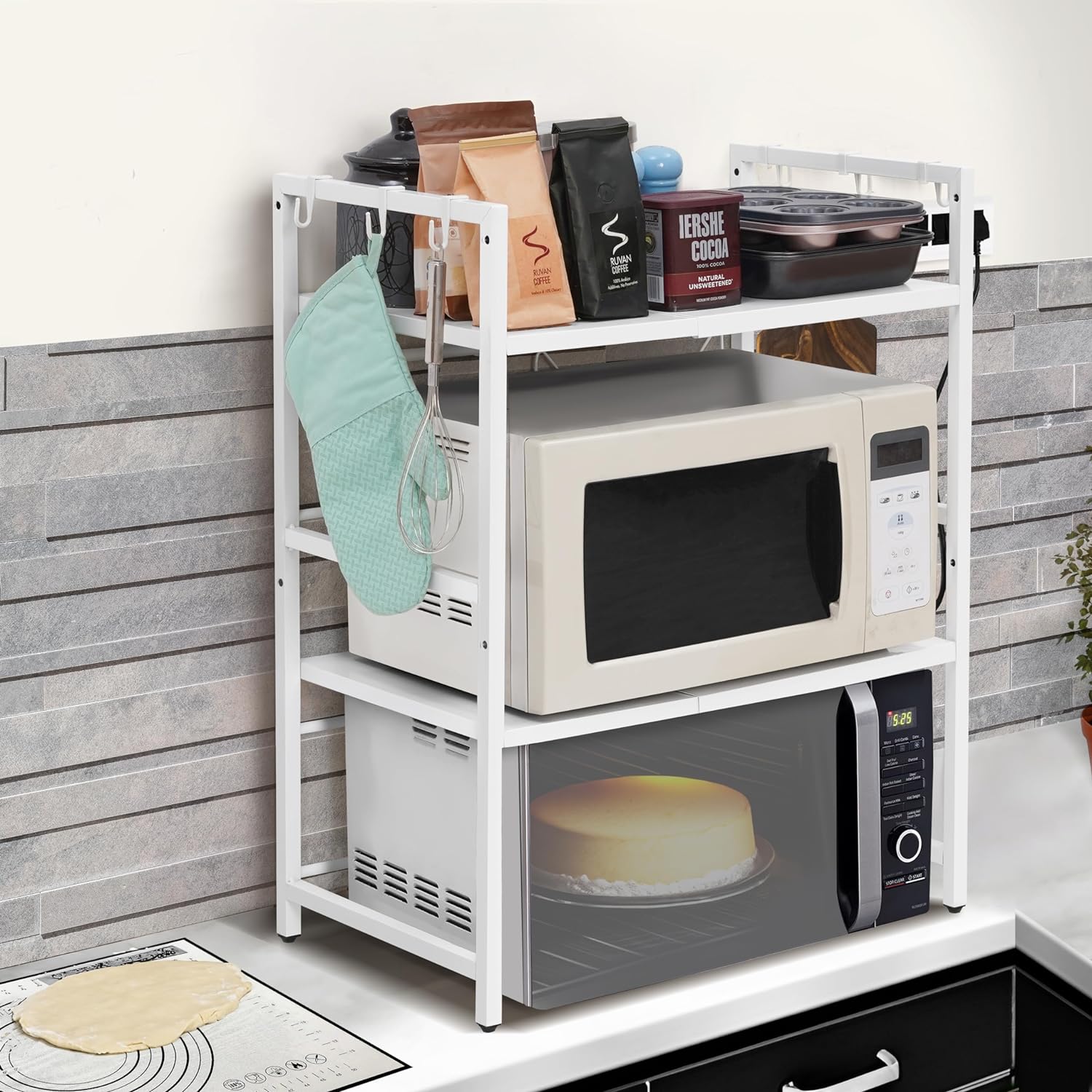 Microwave Rack Double Layer . Metal Storage Rack