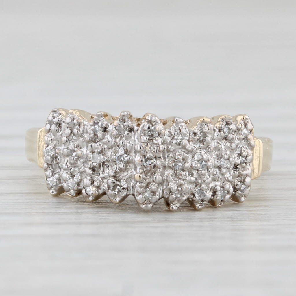 0.10ctw Diamond Tiered Pyramid Ring 10k Gold Size 5.75 Stackable Richard Klein