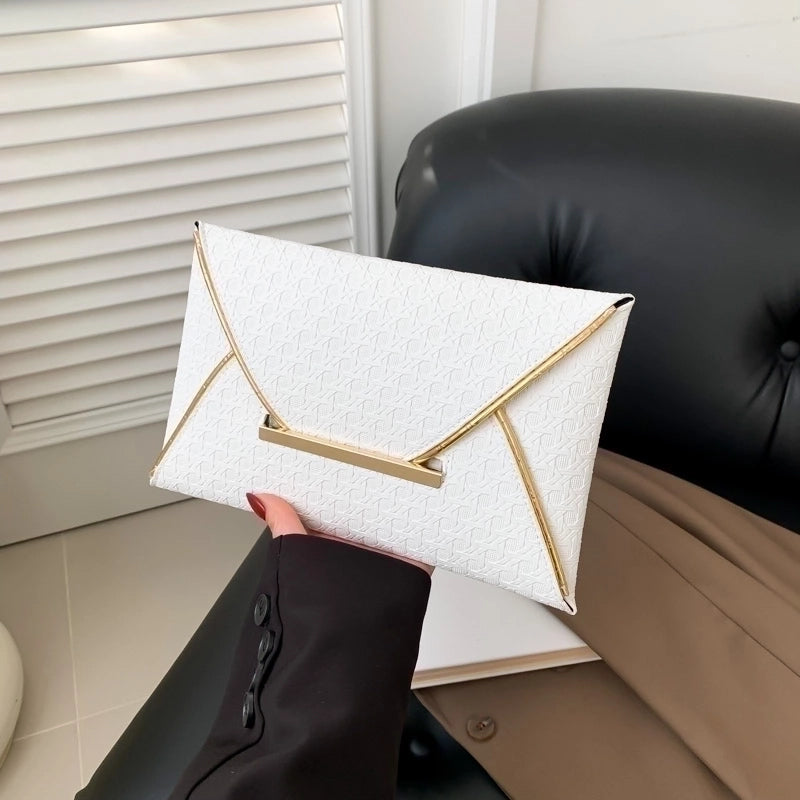 Women's Pu Leather Solid Color Classic Style Square Flip Cover Clutch Bag
