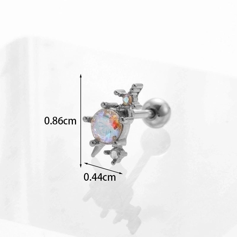 Ear Cartilage Rings & Studs Geometric Copper Plating Artificial Gemstones