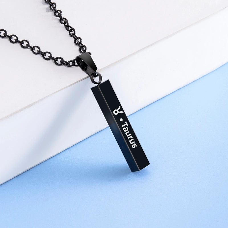 12 Constellation Stainless Steel Ing Pillar Necklace