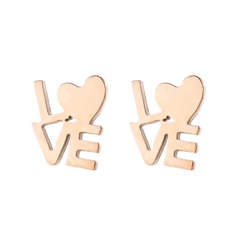 Minimalist Heart Shape Stainless Steel Plating Ear Studs 1 Pair