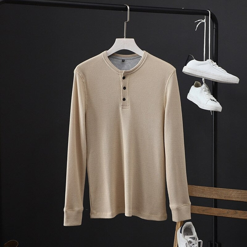 Textured Cotton Henley