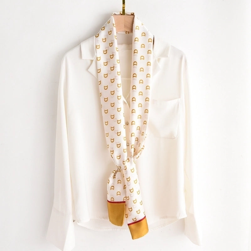 Women's Elegant Printing Satin Silk Scarf
