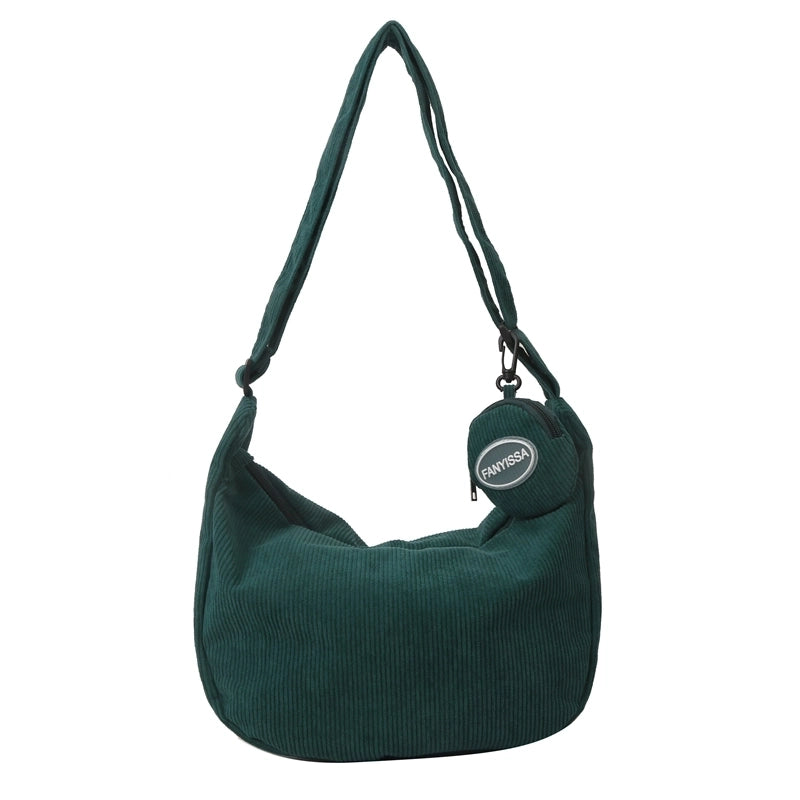 Women's All Seasons Canvas Solid Color Vintage Style Square Zipper Shoulder Bag