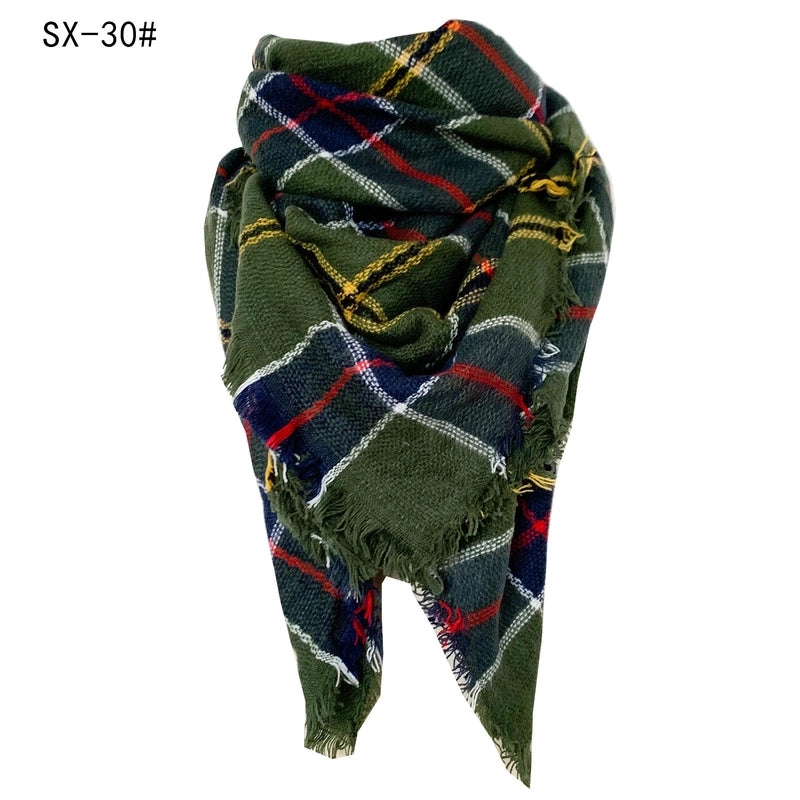 Autumn And Winter Imitation Cashmere Qicaigei Square Scarf Triangular Binder Scarf Women's Neck Warmer Shawl