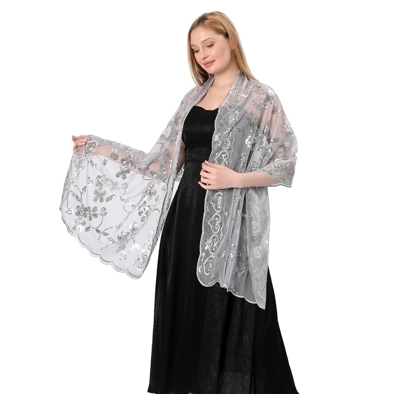 Hot New Arrival Sequin Shawl Wedding Dress Evening Dress Cheongsam Shawl Bridesmaid Shawl Scarf Women