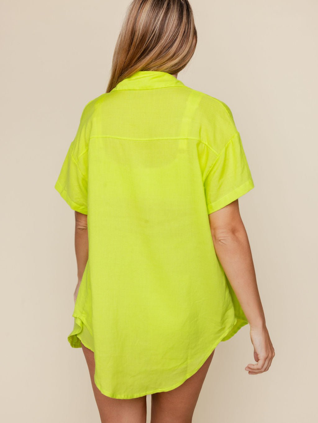 Linen Blend Cover Up Shirt