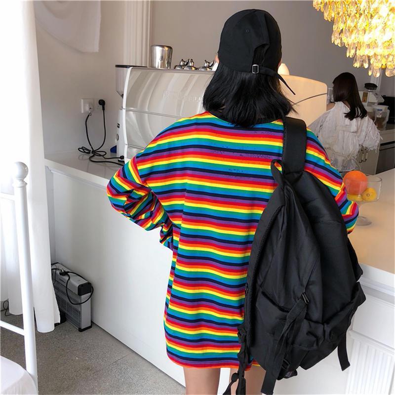 Rainbow Striped Long Sleeve Shirt